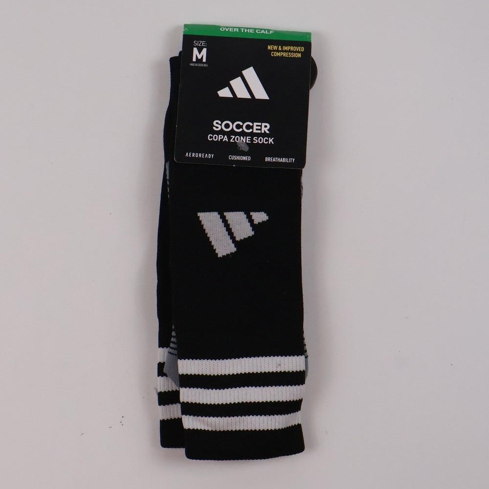 Adidas Soccer Copa Zone Socks Black White Medium NWT